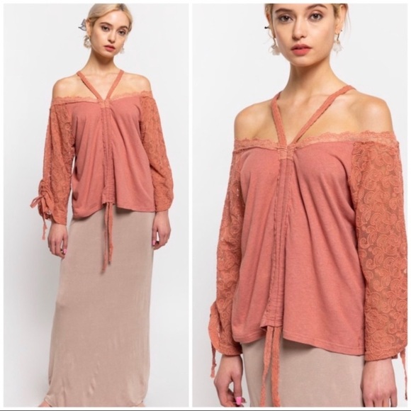 New POL Renaissance Cottagecore Women’s Top With Lace Contrast - Picture 2 of 6